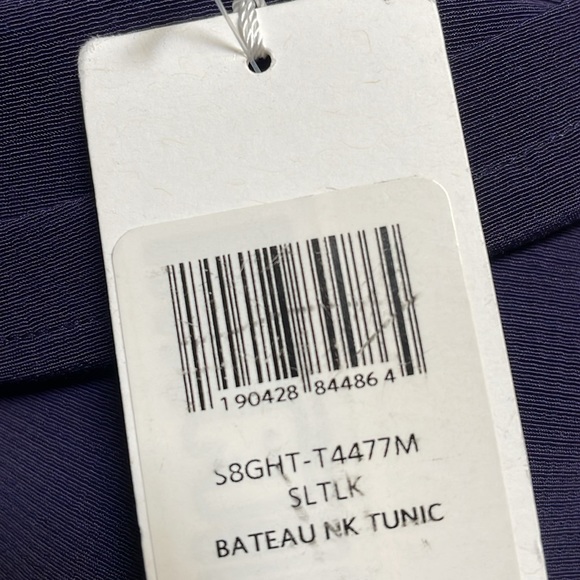 EILEEN FISHER Tunic Bateau neck purple Large with side and sleeve slits NWT - Picture 12 of 12
